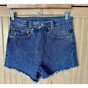 Vintage Levi’s Jean Shorts Cut Off Denim Zipper Fits Size 29 Redone In Amsterdam